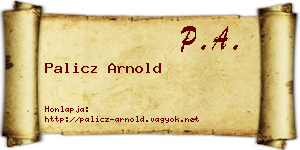 Palicz Arnold névjegykártya