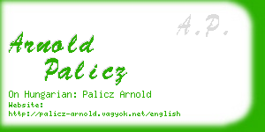 arnold palicz business card